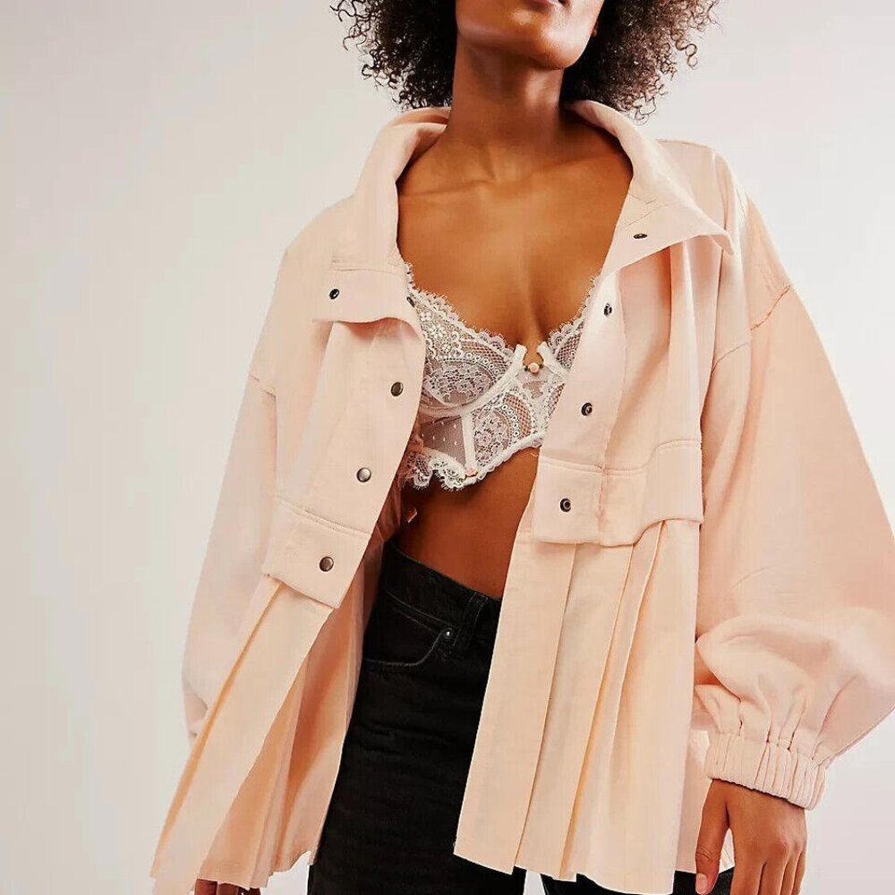 Free People Peach Oversized Hoodie